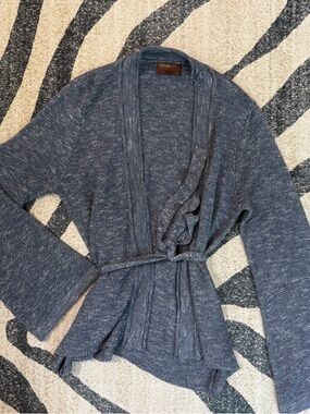 NWOT Kerisma Women’s Open Front Tie Waist Cardigan Navy L